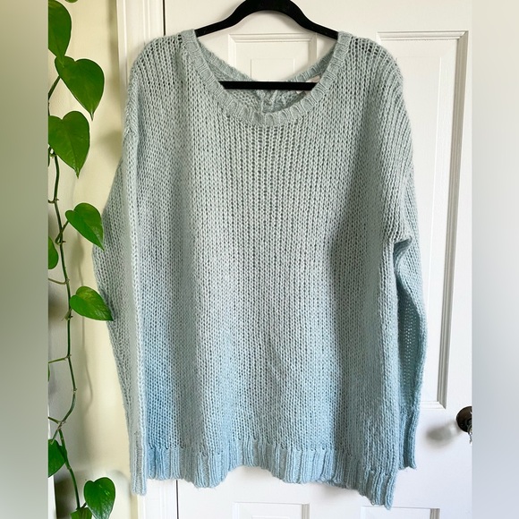 Caslon Sweaters - Caslon Knit Button Back Mohair Sweater Womens Size Large Seafoam Cozy Cottage